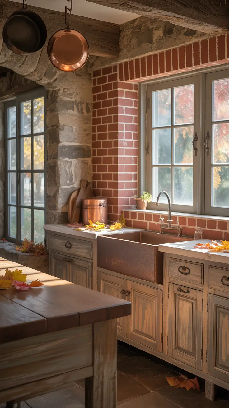 Stone And Brick Rustic Kitchen