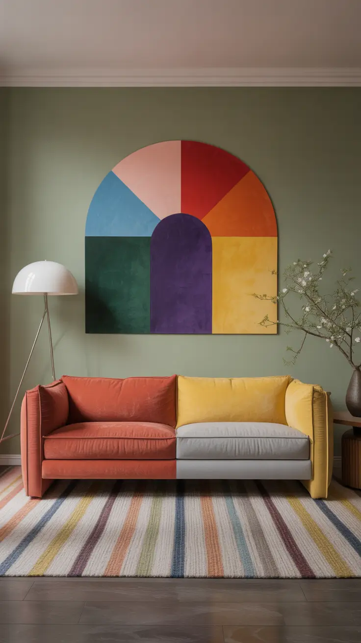 Sofa Color Trends Two-Tone And Multi-Color Sofa Designs