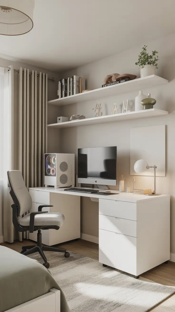 Gaming Desk Ideas 2026 White Gaming Desk Ideas For A Clean And Airy Look