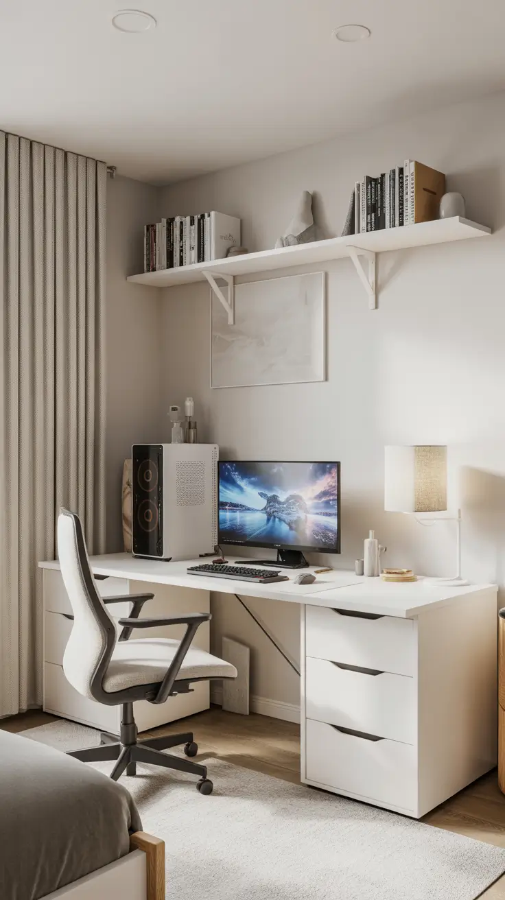 Gaming Desk Ideas 2026 White Gaming Desk Ideas For A Clean And Airy Look