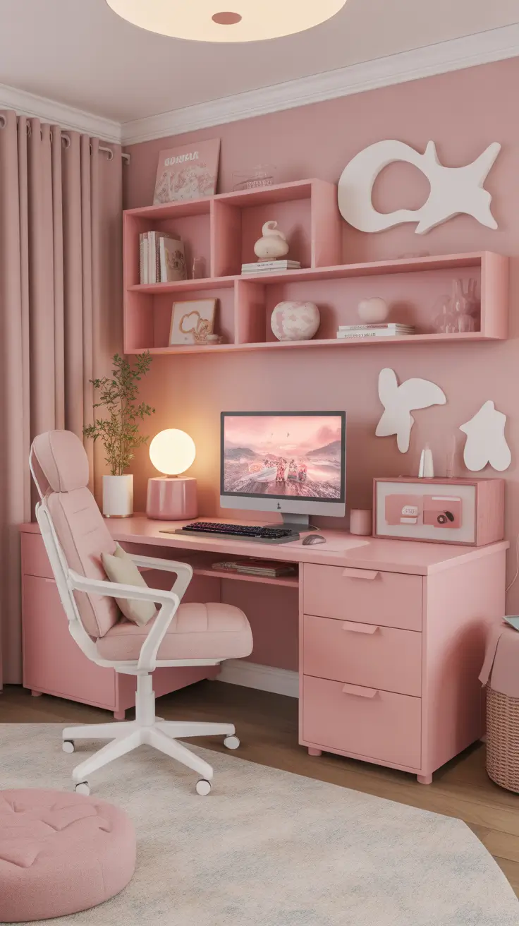 Gaming Desk Ideas 2026 Pink Gaming Desk Ideas That Are Cute And Playful