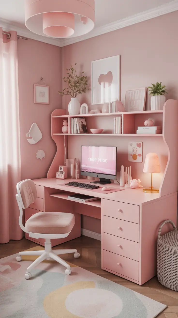 Gaming Desk Ideas 2026 Pink Gaming Desk Ideas That Are Cute And Playful