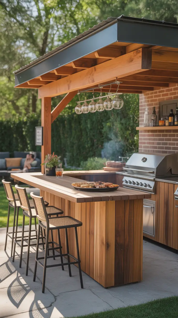 Outdoor Bar Ideas On Backyard Grill Setup