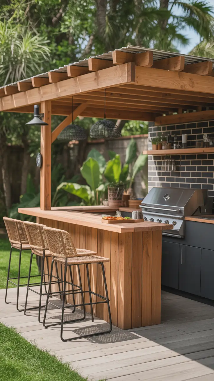 Outdoor Bar Ideas On Backyard Grill Setup