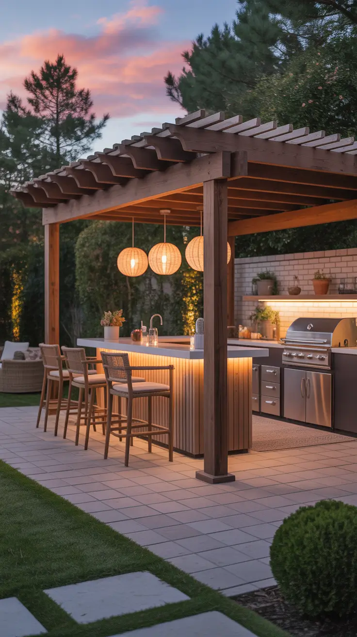 Outdoor Bar Ideas On Backyard Covered Patio