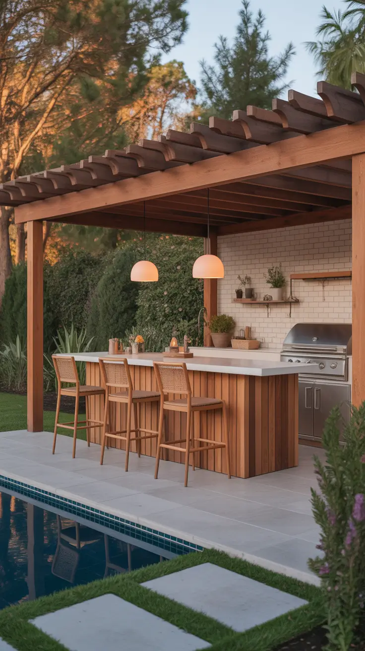 Outdoor Bar Ideas On Backyard Covered Patio