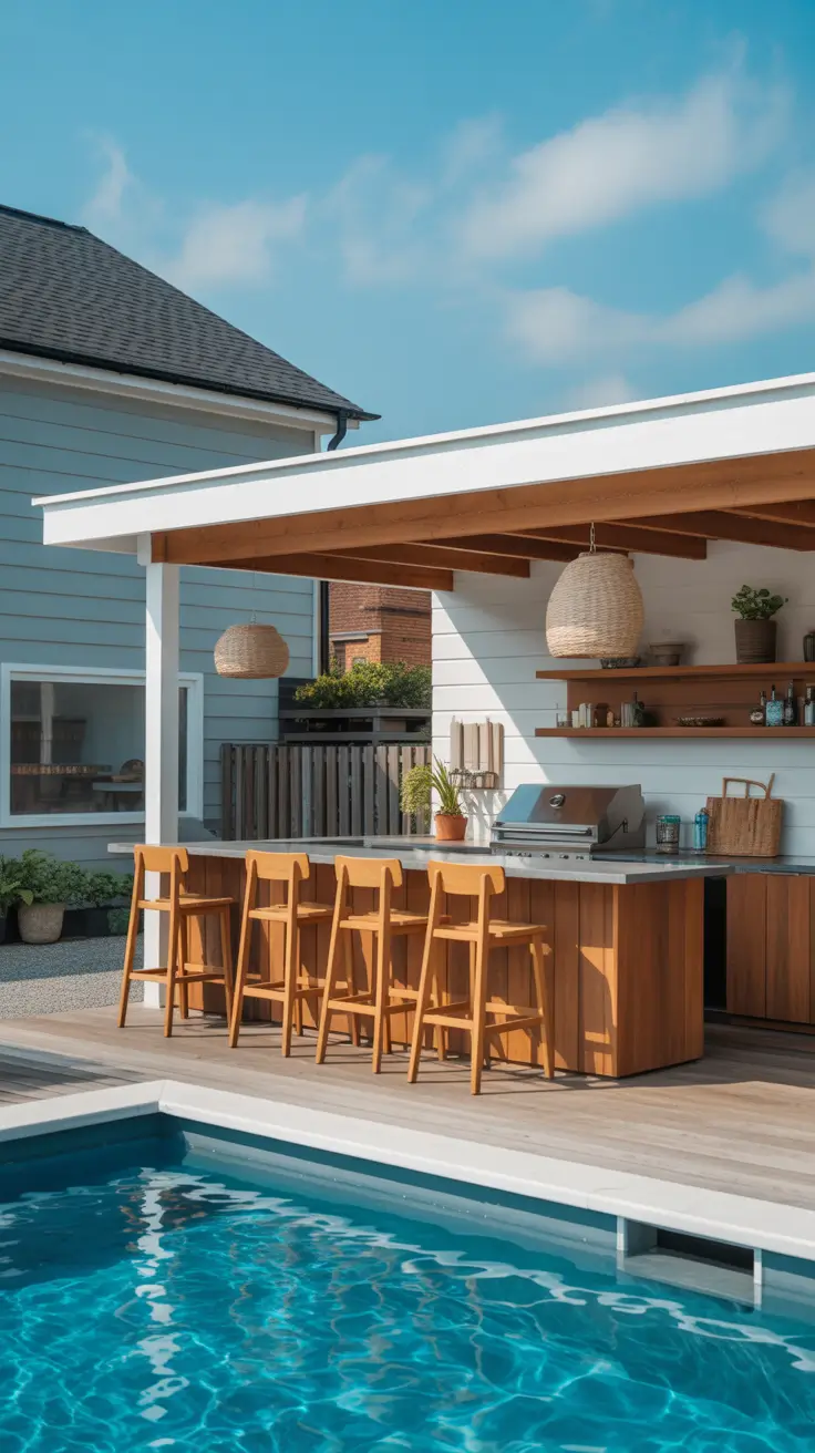 Outdoor Bar Ideas On Backyard Poolside Bar