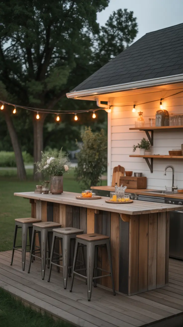 Outdoor Bar Ideas On Backyard Farmhouse Outdoor Bar