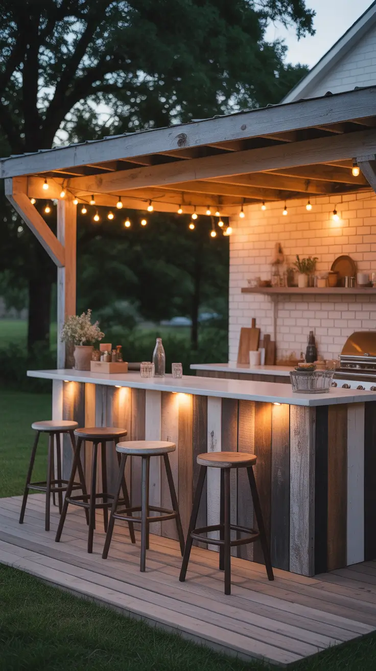 Outdoor Bar Ideas On Backyard Farmhouse Outdoor Bar