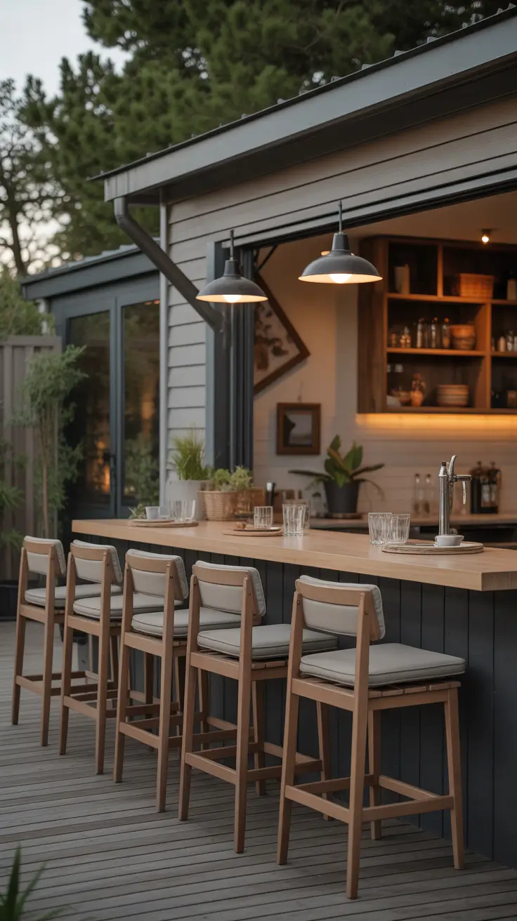 Outdoor Bar Ideas On Backyard Comfortable Bar Seating