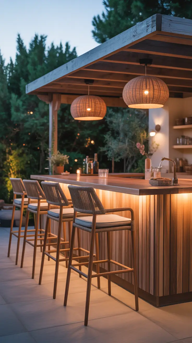 Outdoor Bar Ideas On Backyard Comfortable Bar Seating