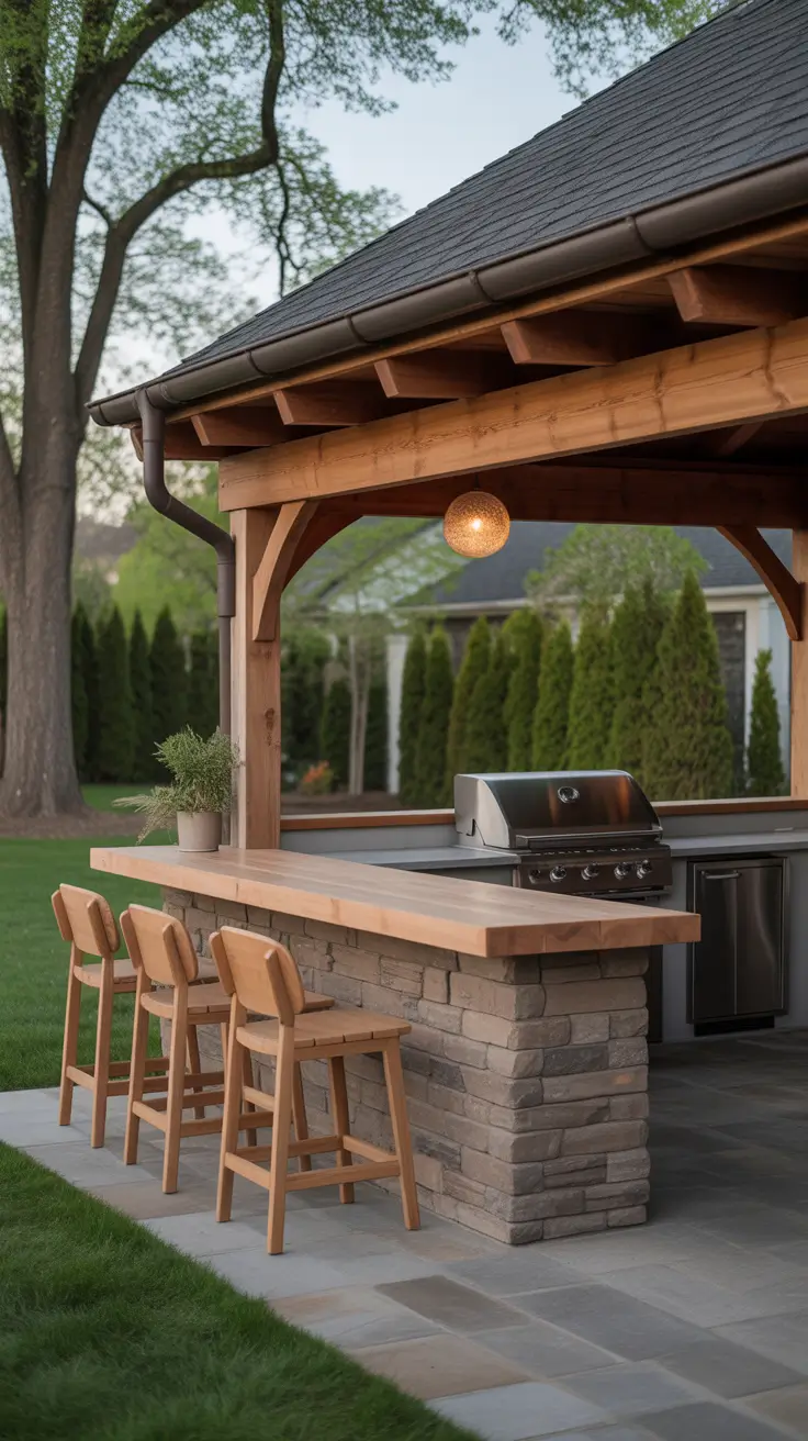 Outdoor Bar Ideas On Backyard Built In Bar Counter