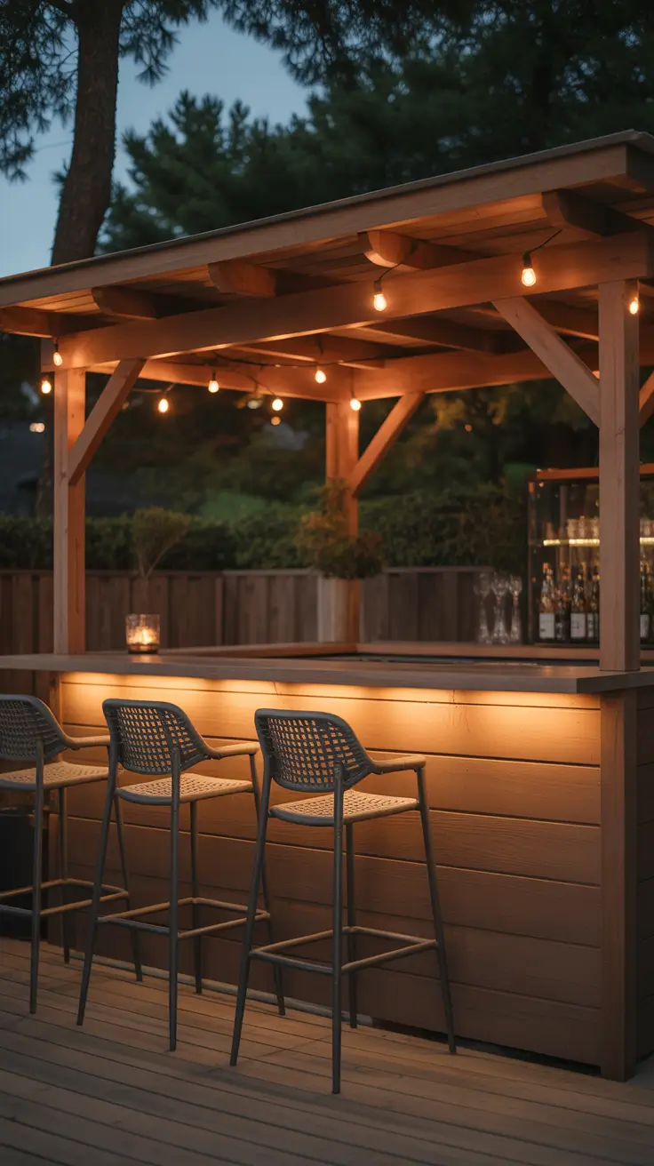 Outdoor Bar Ideas On Backyard Bar Lighting Ideas