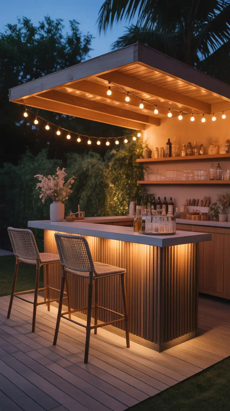 Outdoor Bar Ideas On Backyard Bar Lighting Ideas