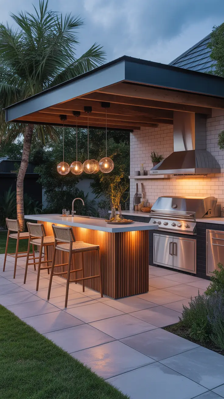 Outdoor Bar Ideas On Backyard Kitchen And Bar Layout