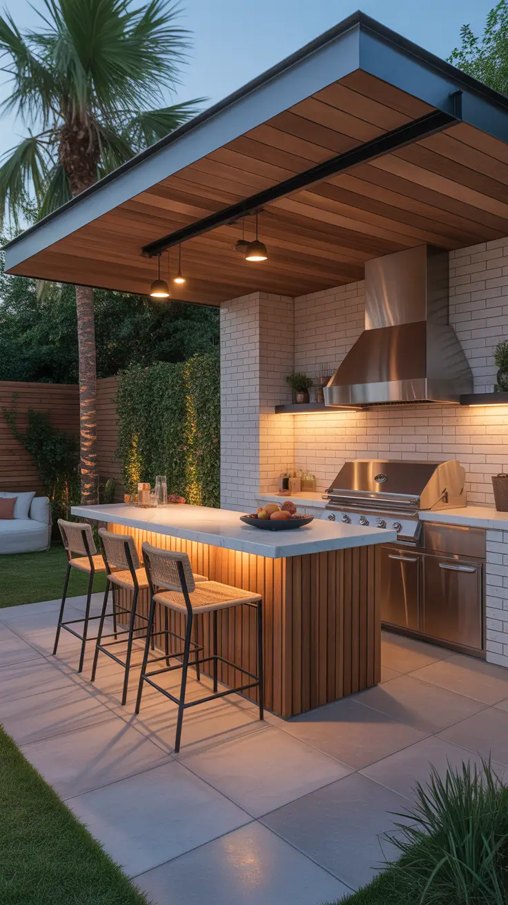 Outdoor Bar Ideas On Backyard Kitchen And Bar Layout