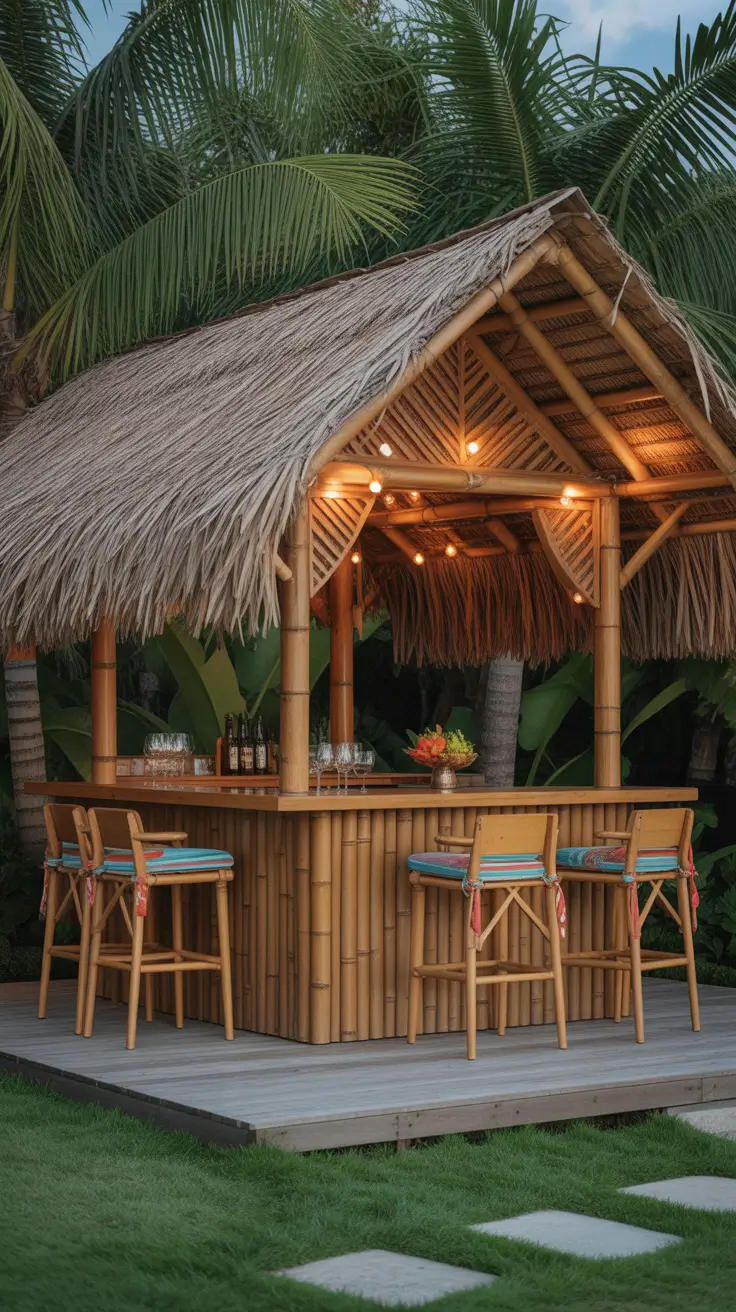 Outdoor Bar Ideas On Backyard Tiki Style