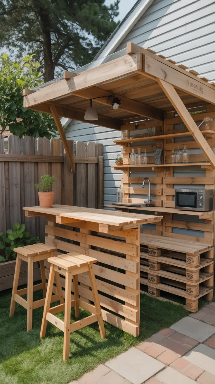Outdoor Bar Ideas On Backyard Pallet DIY