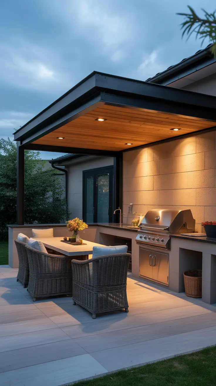 Outdoor BBQ Area Outdoor BBQ Areas With Roof Structures That Add Comfort