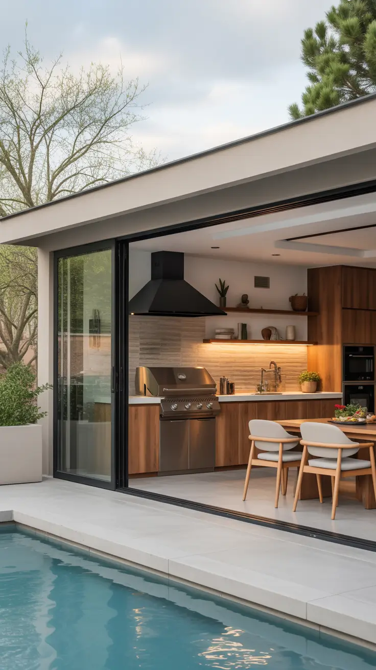 Outdoor BBQ Area Indoor-Outdoor BBQ Areas With Seamless Visual Flow