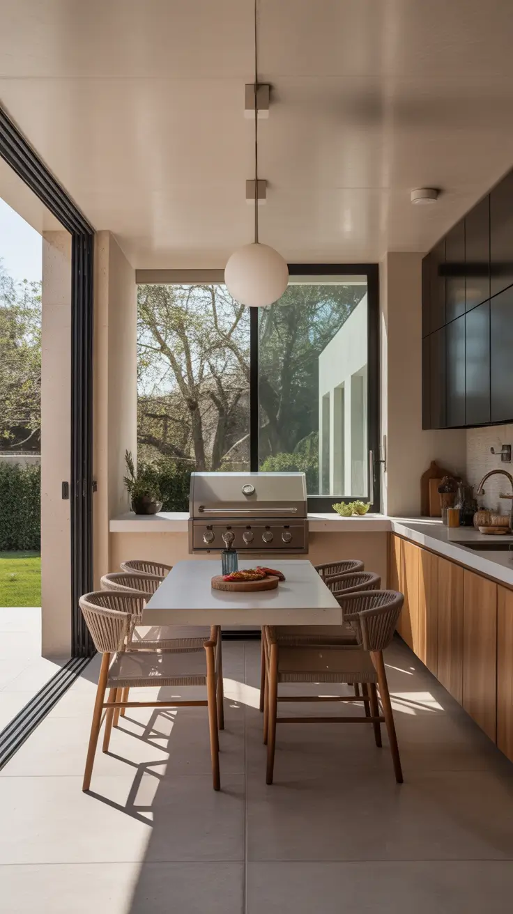 Outdoor BBQ Area Indoor-Outdoor BBQ Areas With Seamless Visual Flow