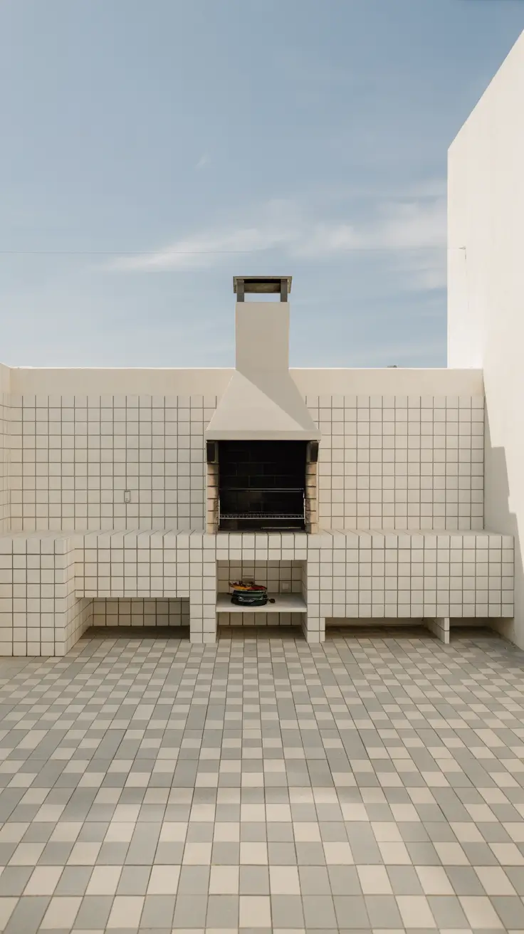 Outdoor BBQ Area Tiled Outdoor BBQ Areas With A Clean And Practical Finish