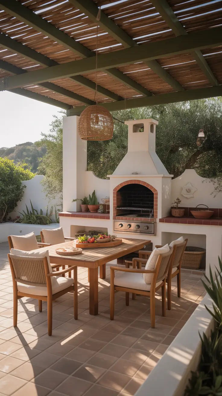 Outdoor BBQ Area 2026 Mediterranean Patio BBQ Areas Inspired By Slow Living