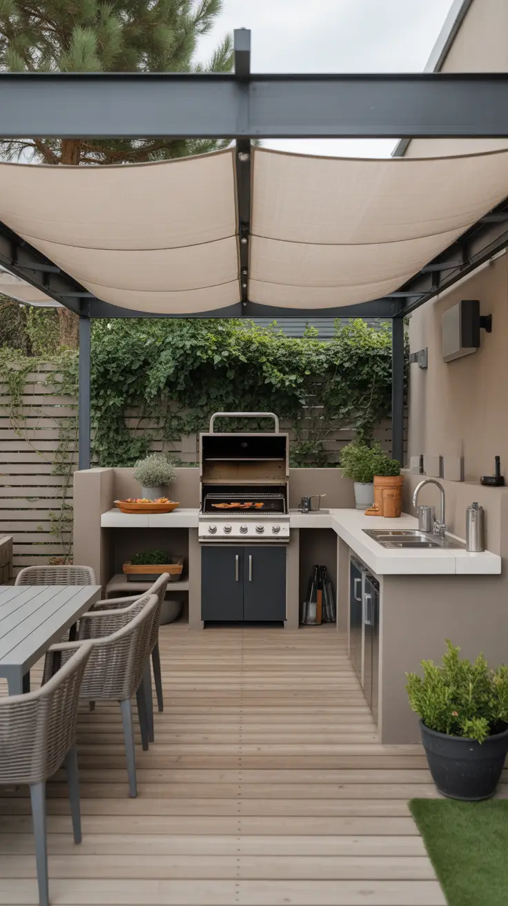 Outdoor BBQ Area 2026 Small Covered Patio BBQ Areas With Smart Zoning