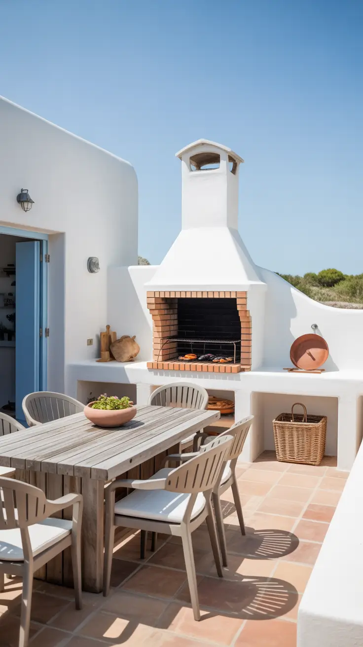 Outdoor BBQ Area Mediterranean Outdoor BBQ Areas With Relaxed Coastal Energy