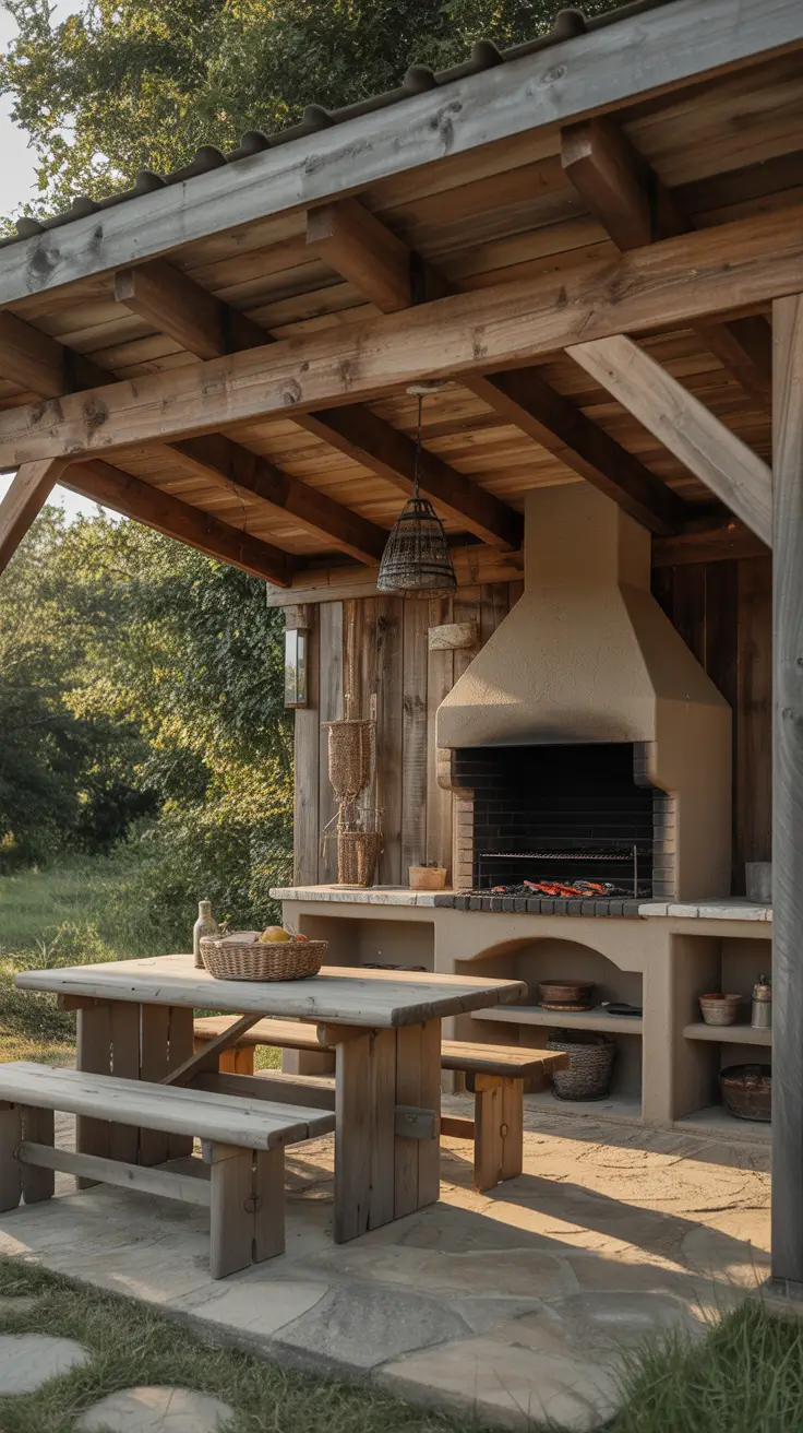 Outdoor BBQ Area Rustic Outdoor BBQ Areas With Natural Texture And Charm