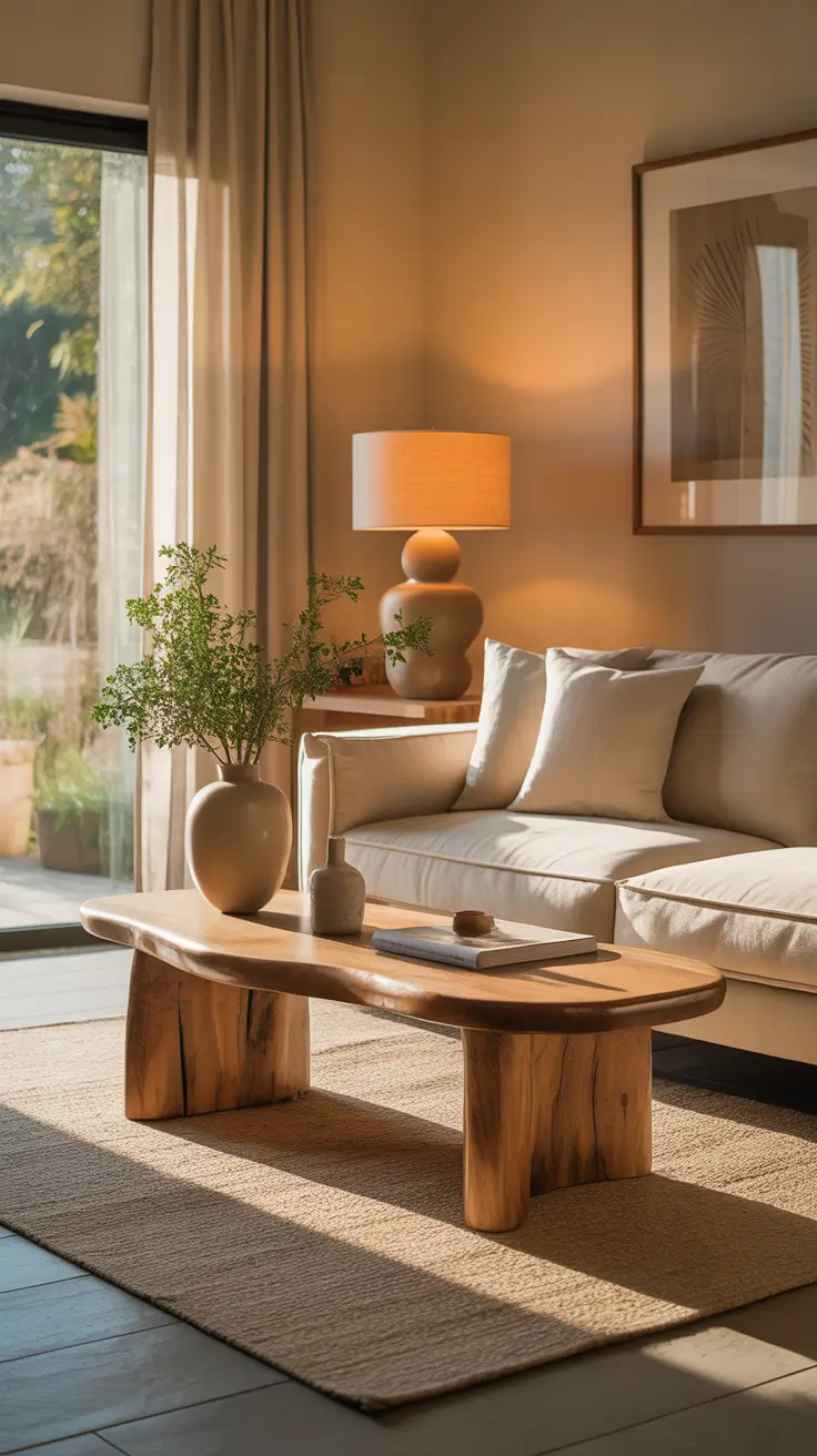 Sofa Table Design 2026 Natural Wood Sofa Tables For Warm Living Room Interiors