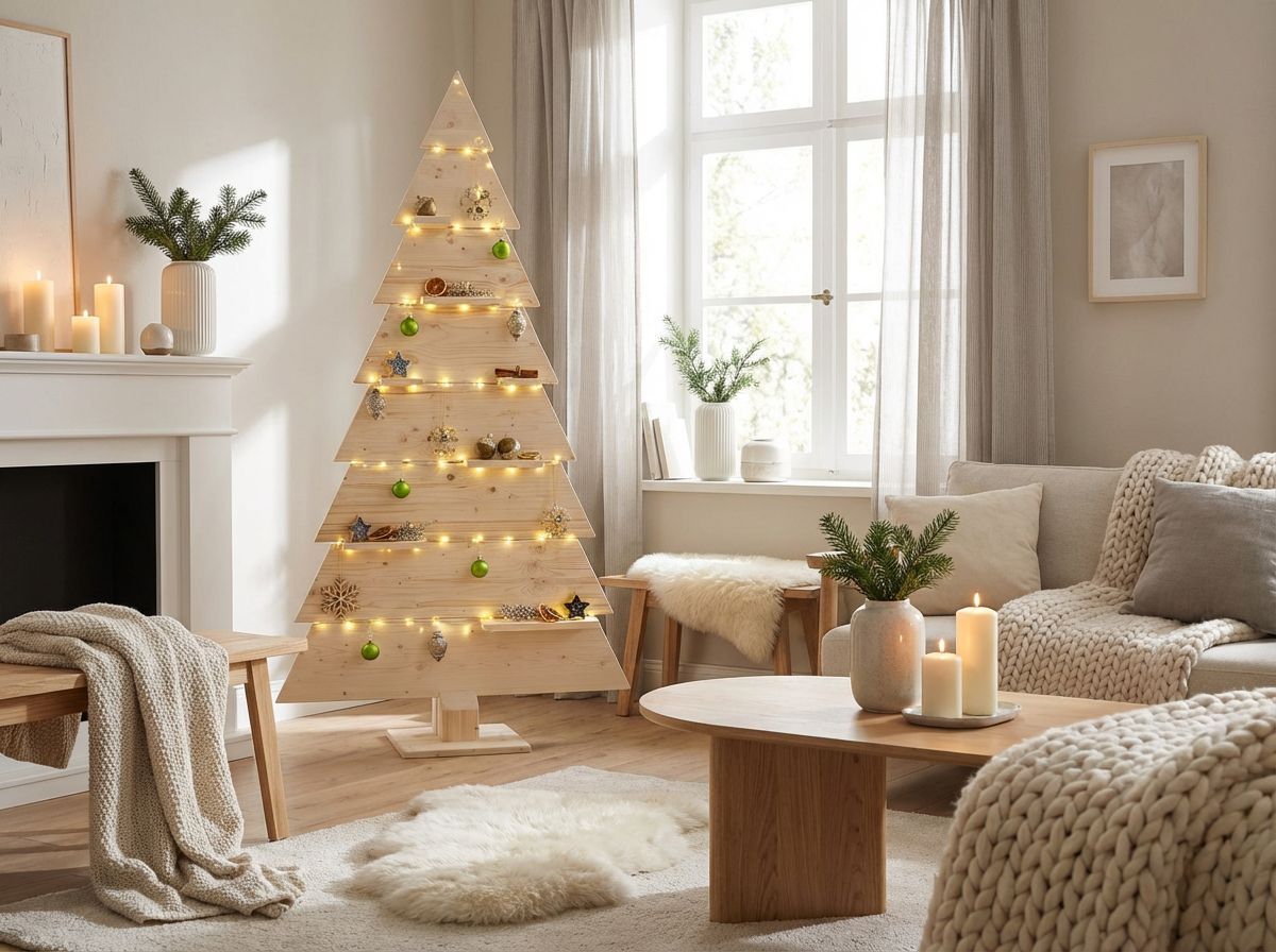 Unique Wooden Tiered Christmas Tree in Scandi Style — Neutral Christmas Tree