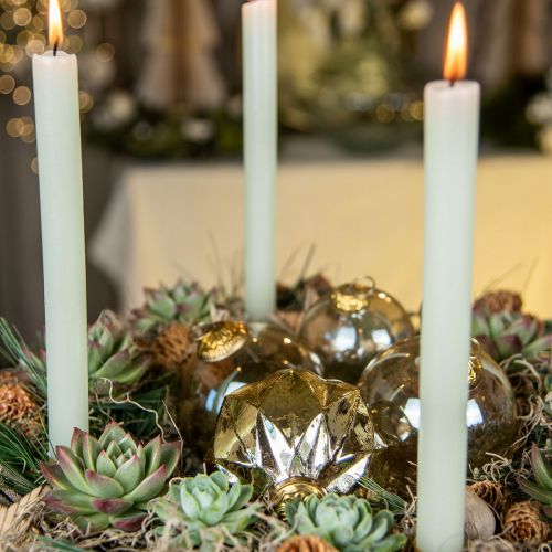 Gold and Amber Ornaments in a Succulent Centerpiece Gold and Amber Ornaments in a Succulent Centerpiece — Vintage Christmas Ornaments
