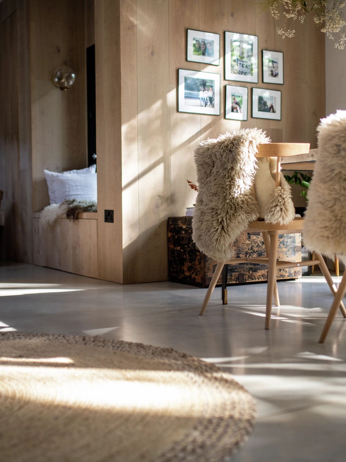 Modern Hygge Seating Nook with Sunbeam Highlights Modern Hygge Seating Nook with Sunbeam Highlights — Hygge Home Decor