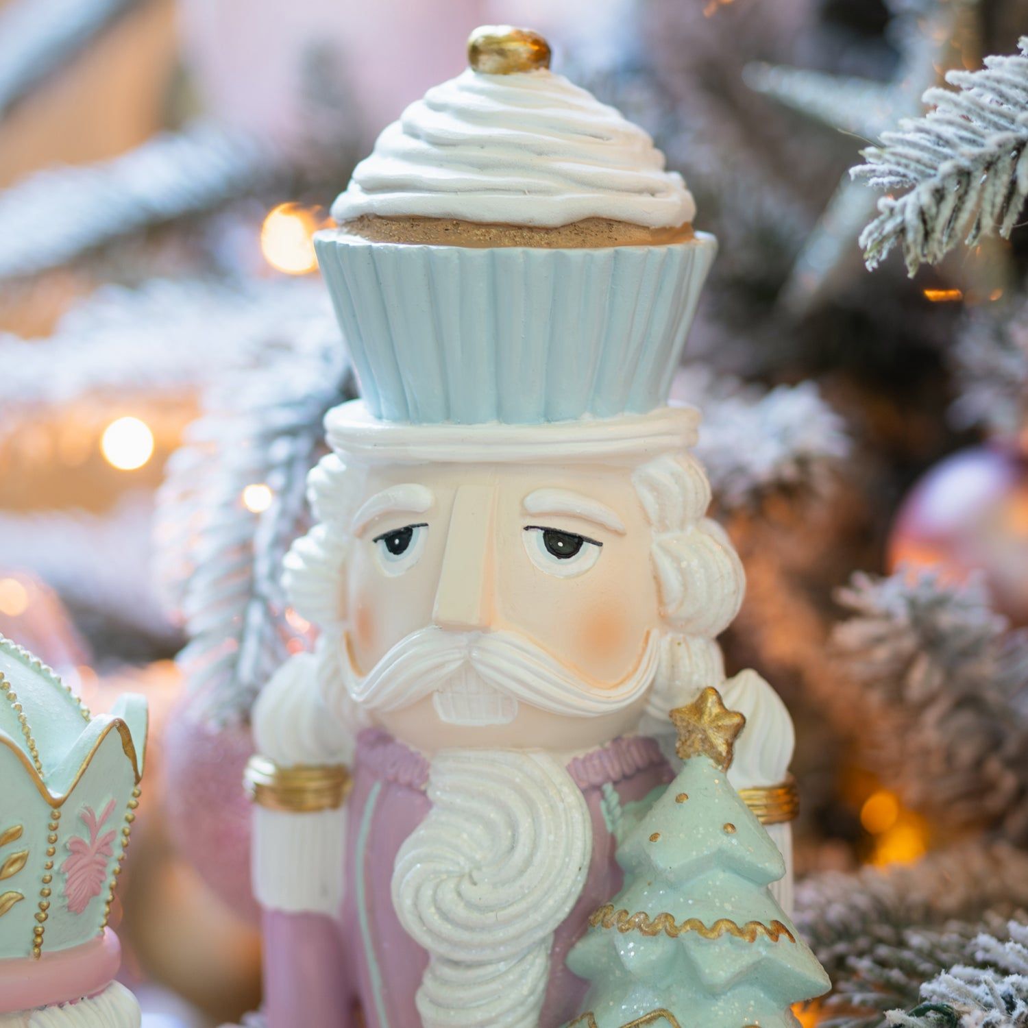 Whimsical Nutcracker with Cupcake Hat Detail — Nutcracker Display