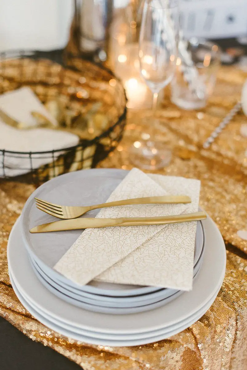 Glamorous Sequin Tablecloth for a Sparkling Celebration Glamorous Sequin Tablecloth for a Sparkling Celebration — New Years Eve Date Night at Home