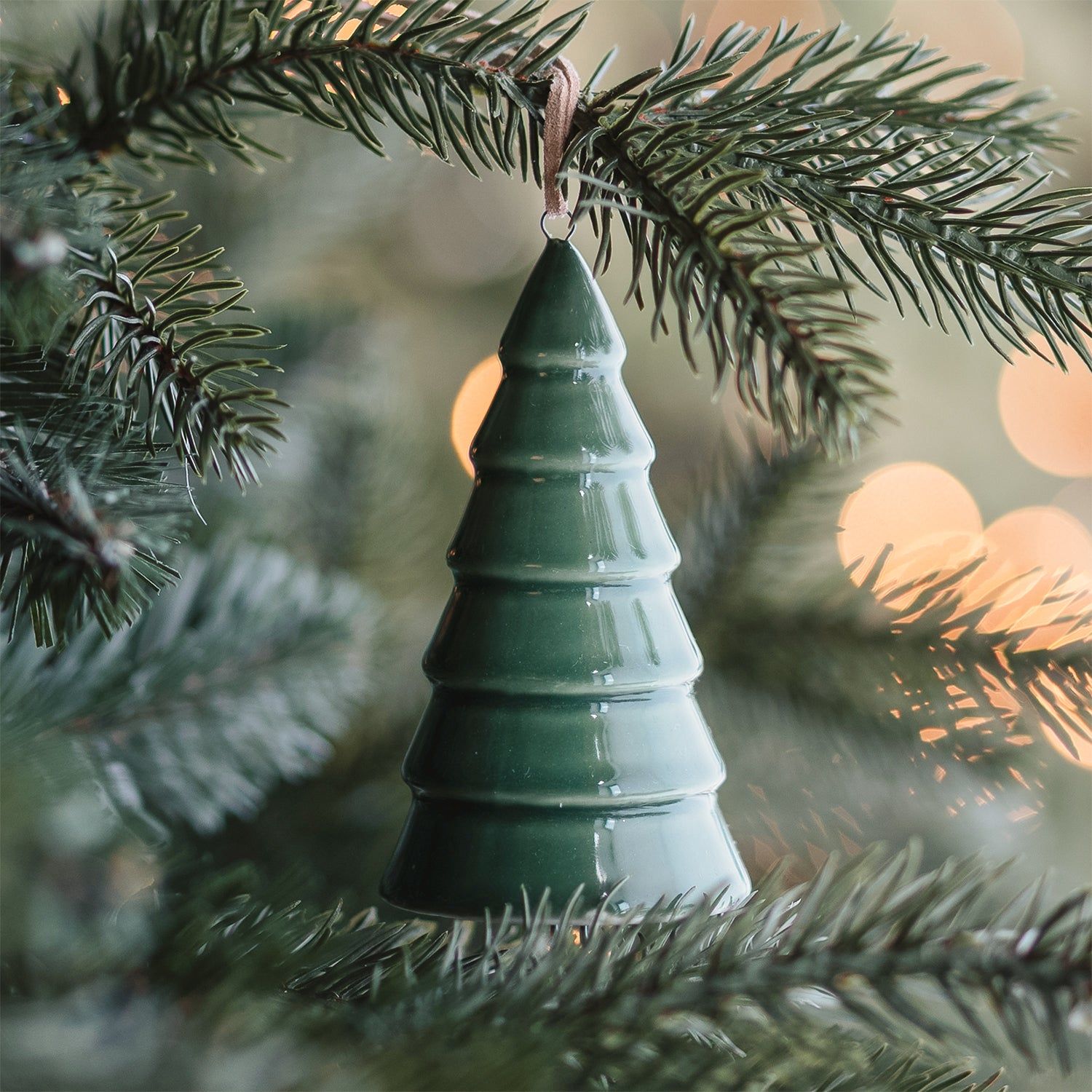 Minimalist Dark Green Ceramic Tree Ornament Minimalist Dark Green Ceramic Tree Ornament — Small Christmas Tree Decor