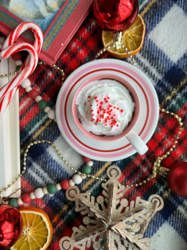 Cozy Winter Hot Cocoa Mug Vignette — Christmas Hot Cocoa Bar