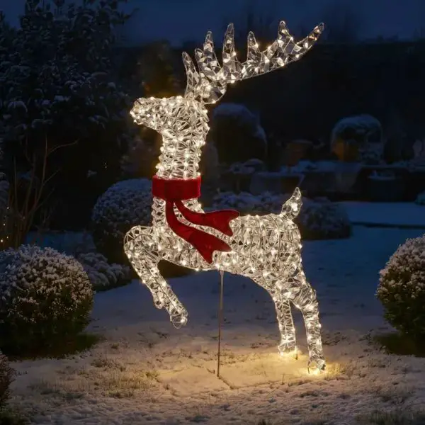 Whimsical Light-Up Acrylic Reindeer — Outdoor Christmas Lights