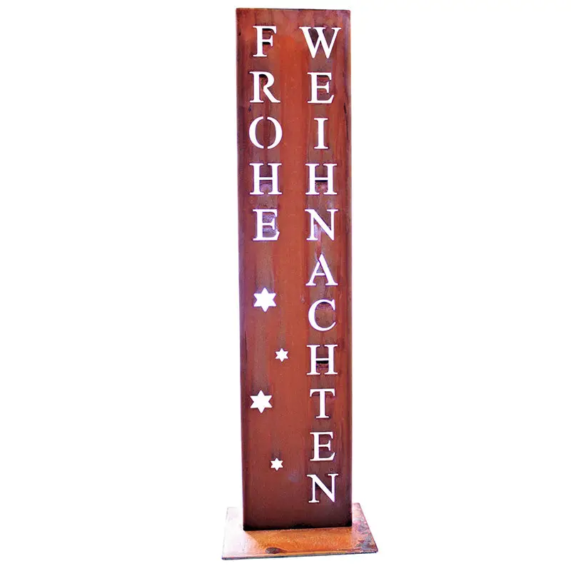 Vertical Metal 'Frohe Weihnachten' Sign — Christmas Wall Decor