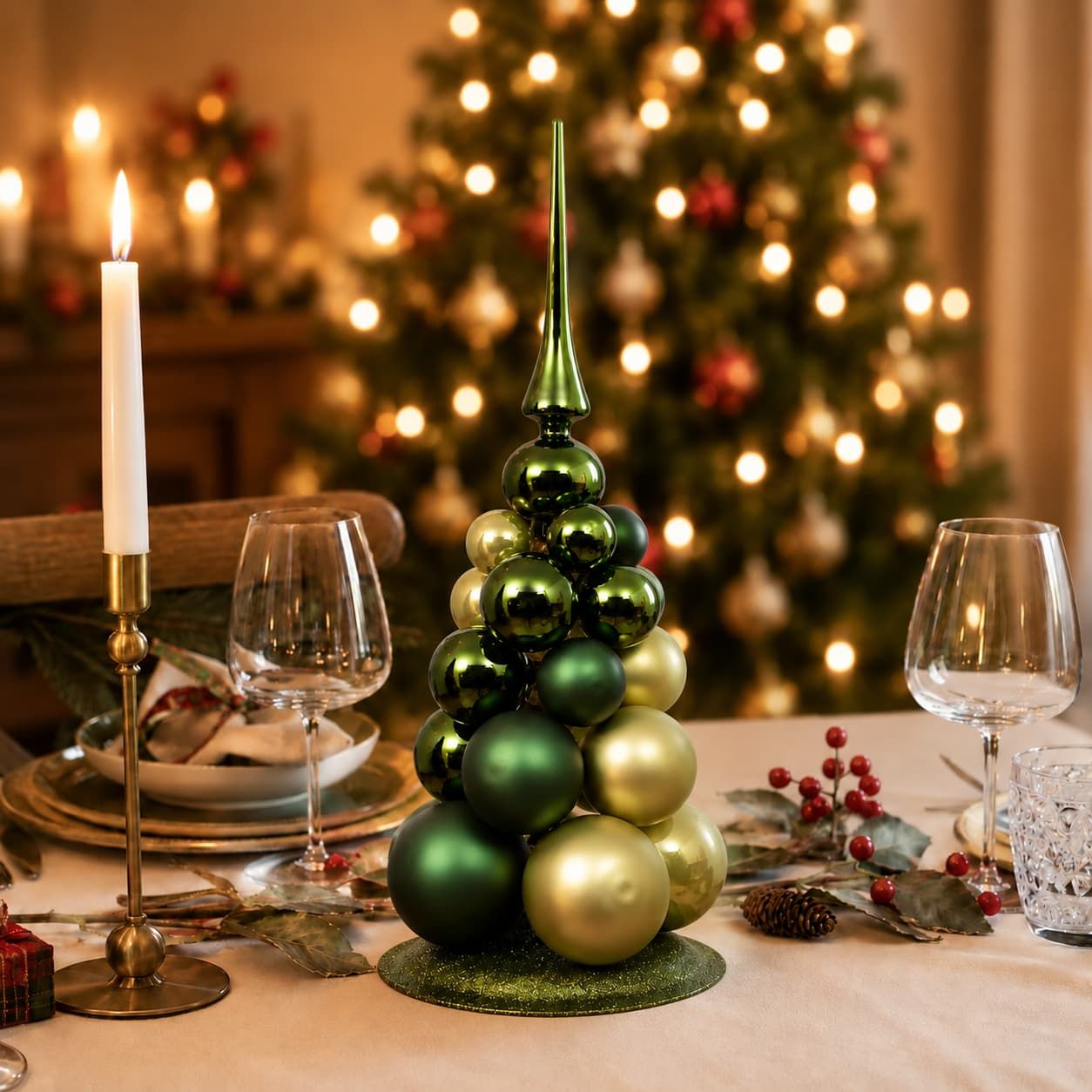 Modern Sage Green Ornament Tabletop Tree Modern Sage Green Ornament Tabletop Tree — Sage Green Christmas Decor