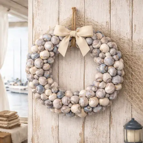 Coastal Seashell Wreath for a Seaside Entryway Coastal Seashell Wreath for a Seaside Entryway — Ornament Wreath