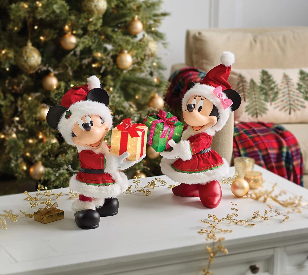 Mickey and Minnie as Santa Figurines — Disney Christmas Tree
