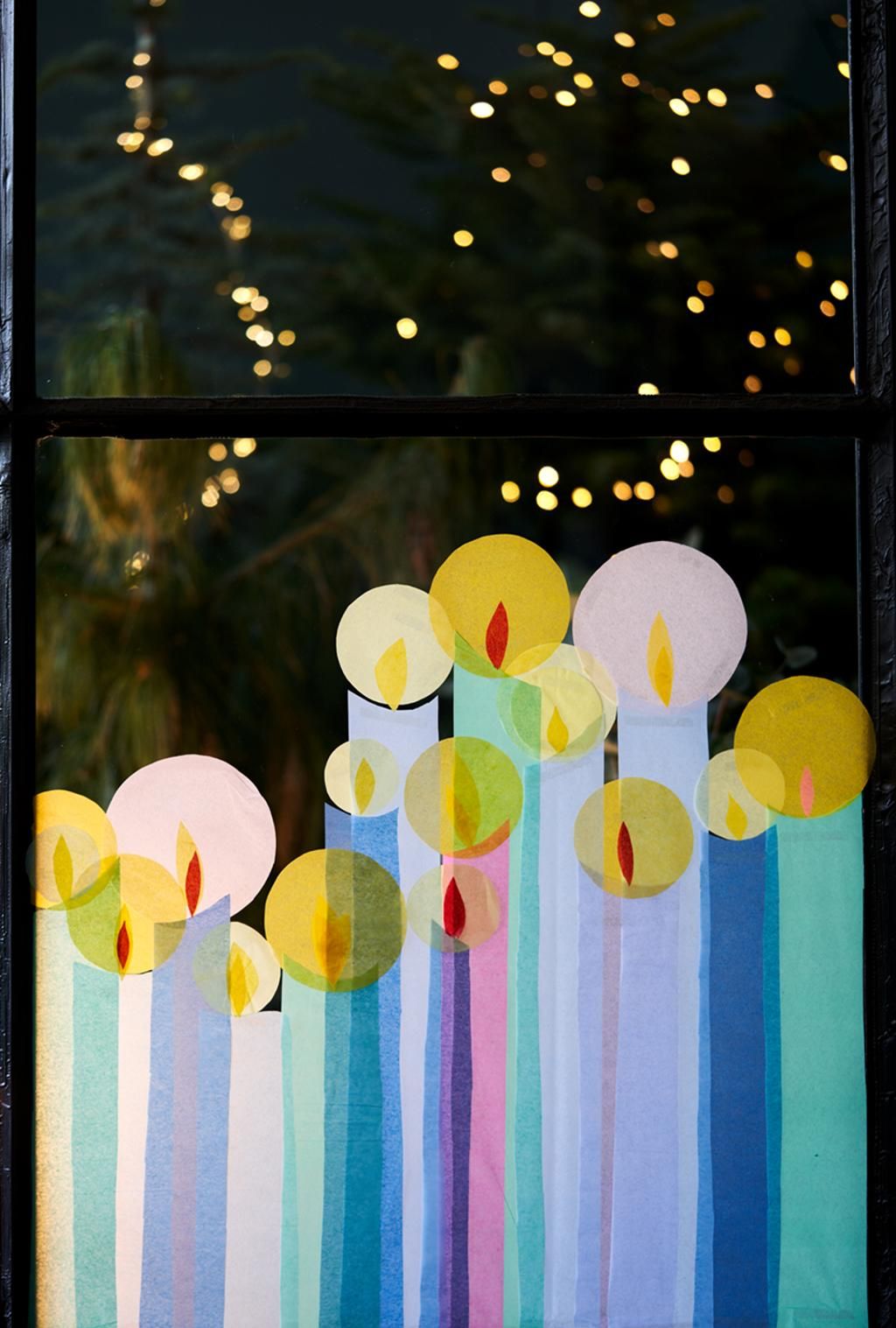 Handmade Paper Candle Cutouts — Christmas Window Candles