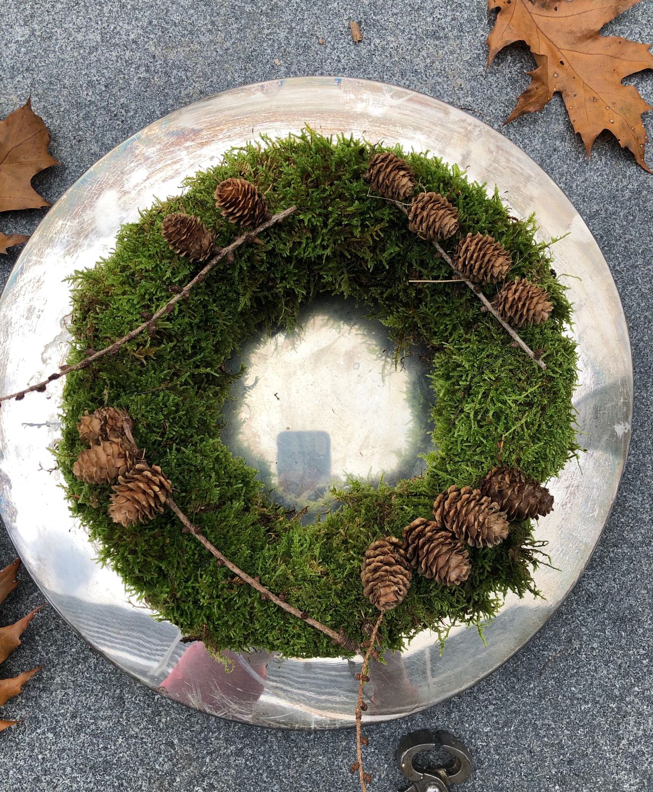 Rustic Moss Wreath with Pine Cones and Branches Rustic Moss Wreath with Pine Cones and Branches — DIY Christmas Wreath