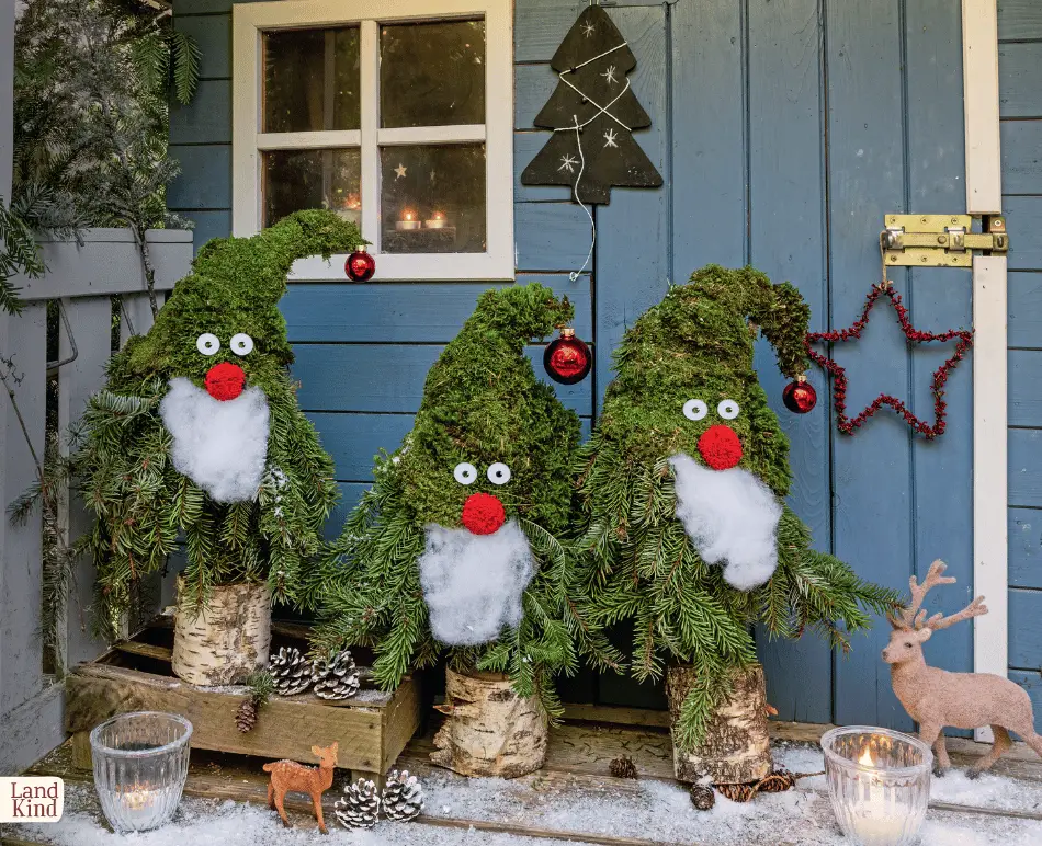Whimsical Moss Gnomes for Outdoor Decor — Christmas Crafts for Kids