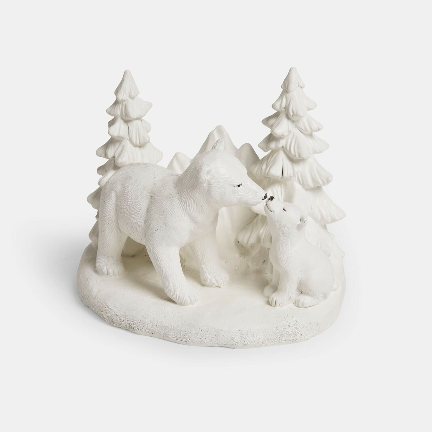 Winter White Polar Bear Sculpture by the Door — Winter Front Door Decor