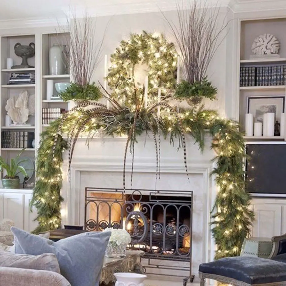 Living Room Traditional Mantel Lighting Living Room Traditional Mantel Lighting — Christmas Mantel Decor