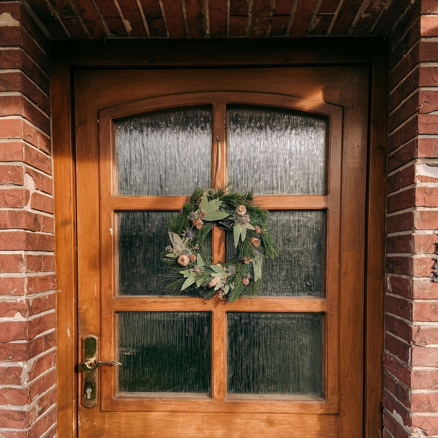 Modern Natural Wreath of Pine and Dried Botanicals Modern Natural Wreath of Pine and Dried Botanicals — Christmas Front Door Decor