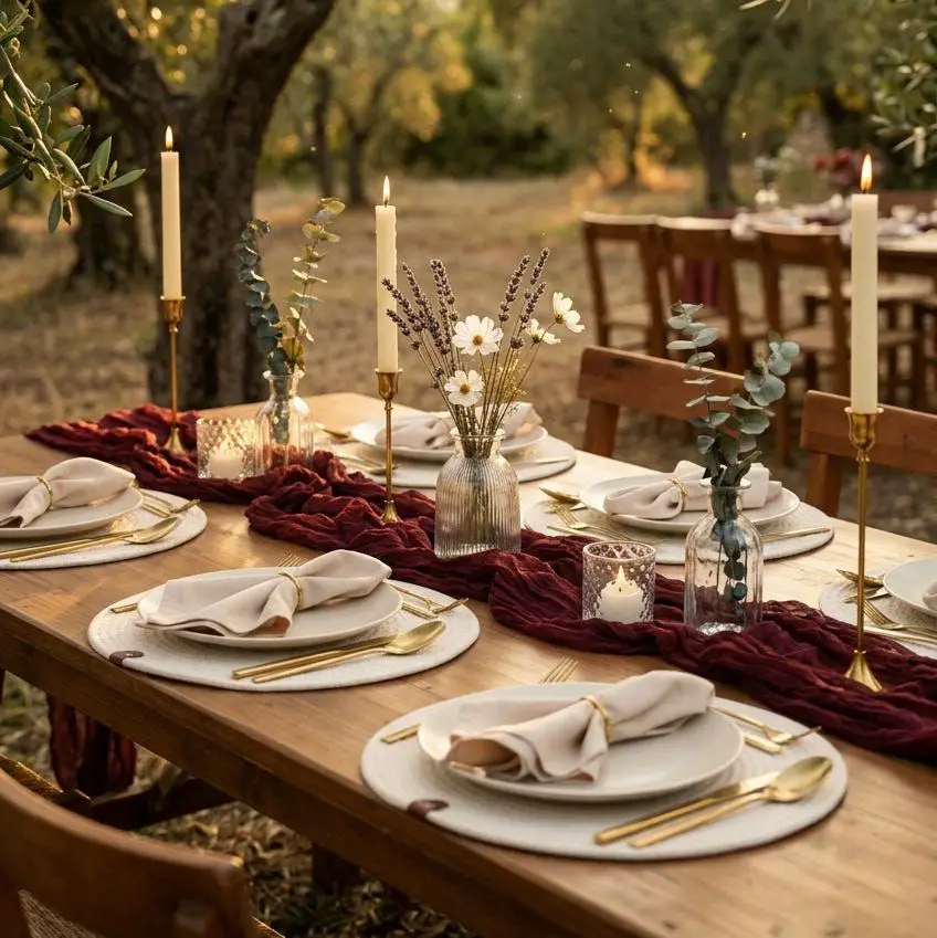 Boho Outdoor Dining Experience for a Festive Gathering Boho Outdoor Dining Experience for a Festive Gathering — Christmas Party Decor
